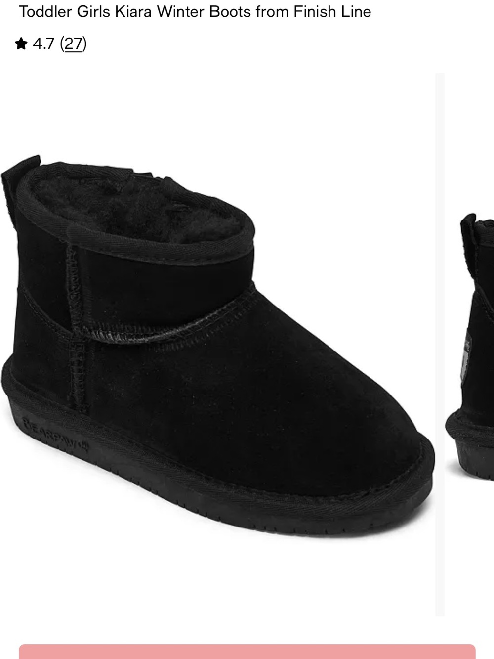 BearPaw Toddler Kiara Black Suede Winter Boots